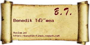 Benedik Tímea névjegykártya